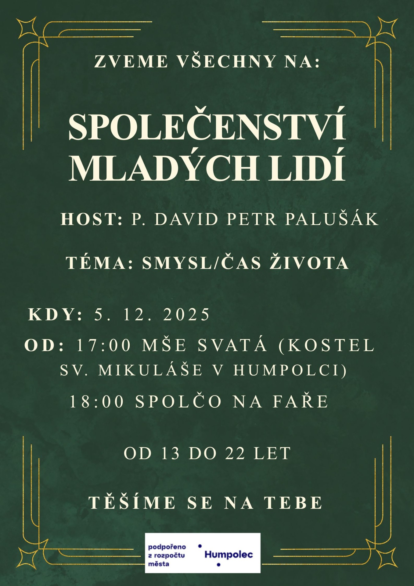 Zveme všechny na prosincové spolčo. Těšit se můžete na SUPER témátko, SUPER hru a modlitbu a prostě SUPER čas se SUPER lidmi 😊 Moc se na vás těšíme 🫶🏼